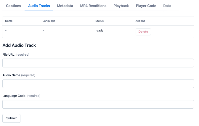 Audio Tracks tab