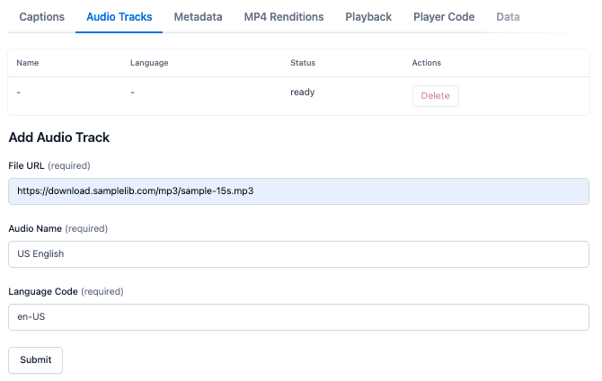 Adding new audio track