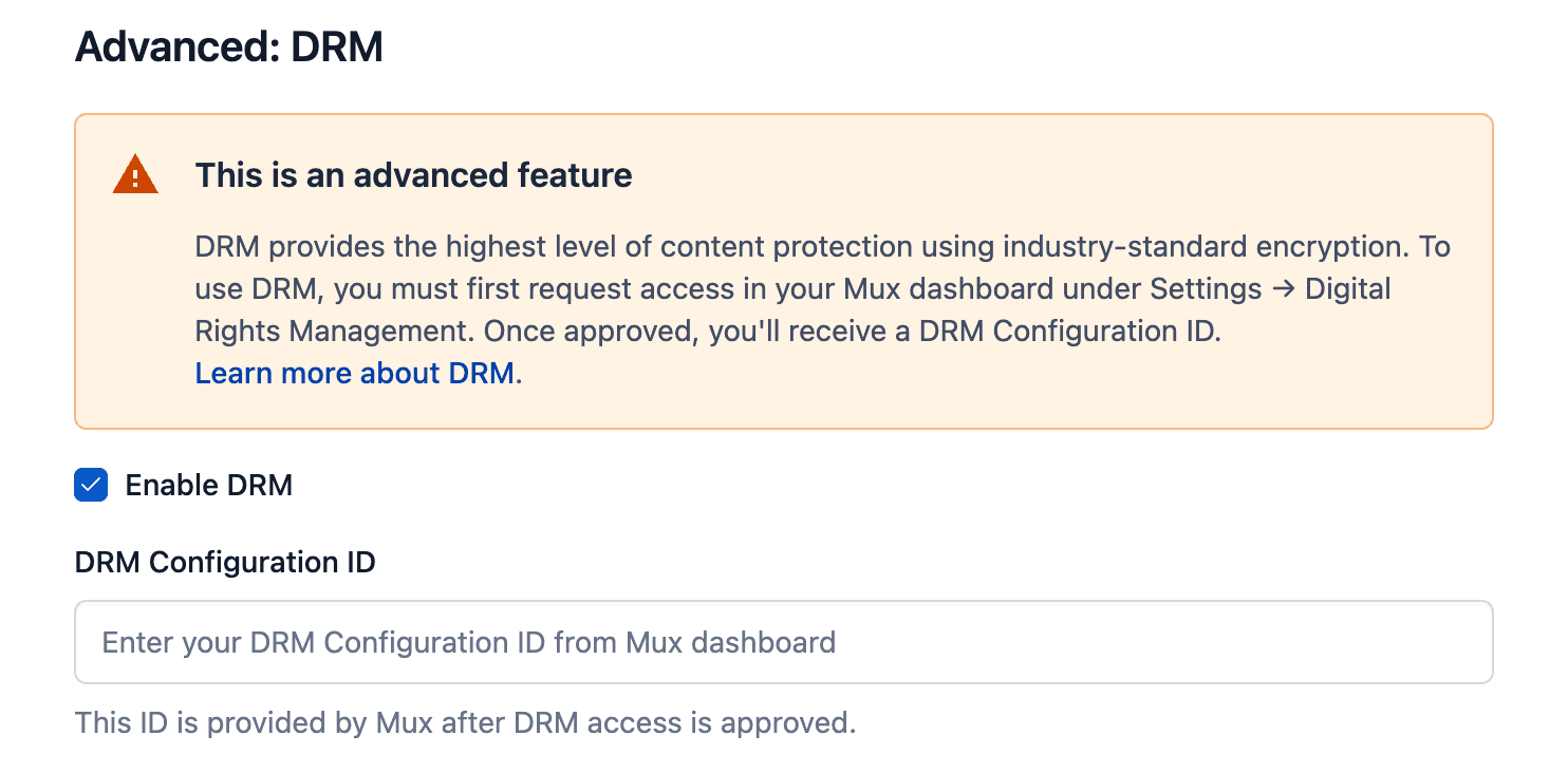 Enable DRM in Contentful