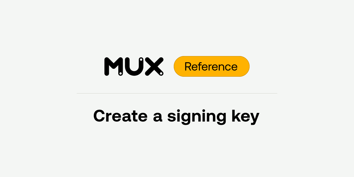Create a signing key | API reference