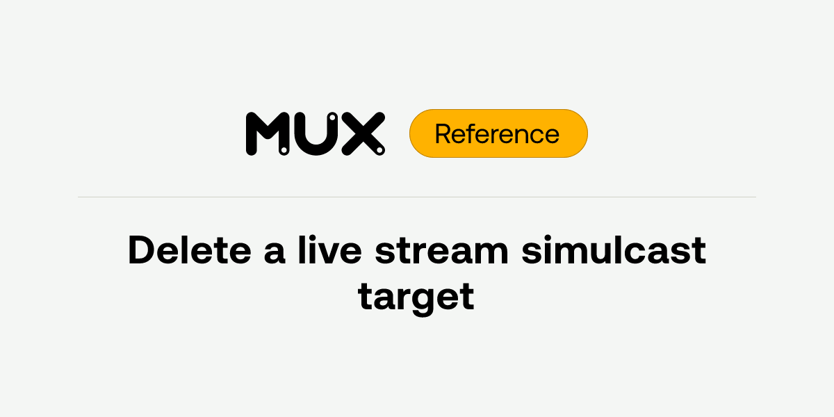 Delete a live stream simulcast target | API reference