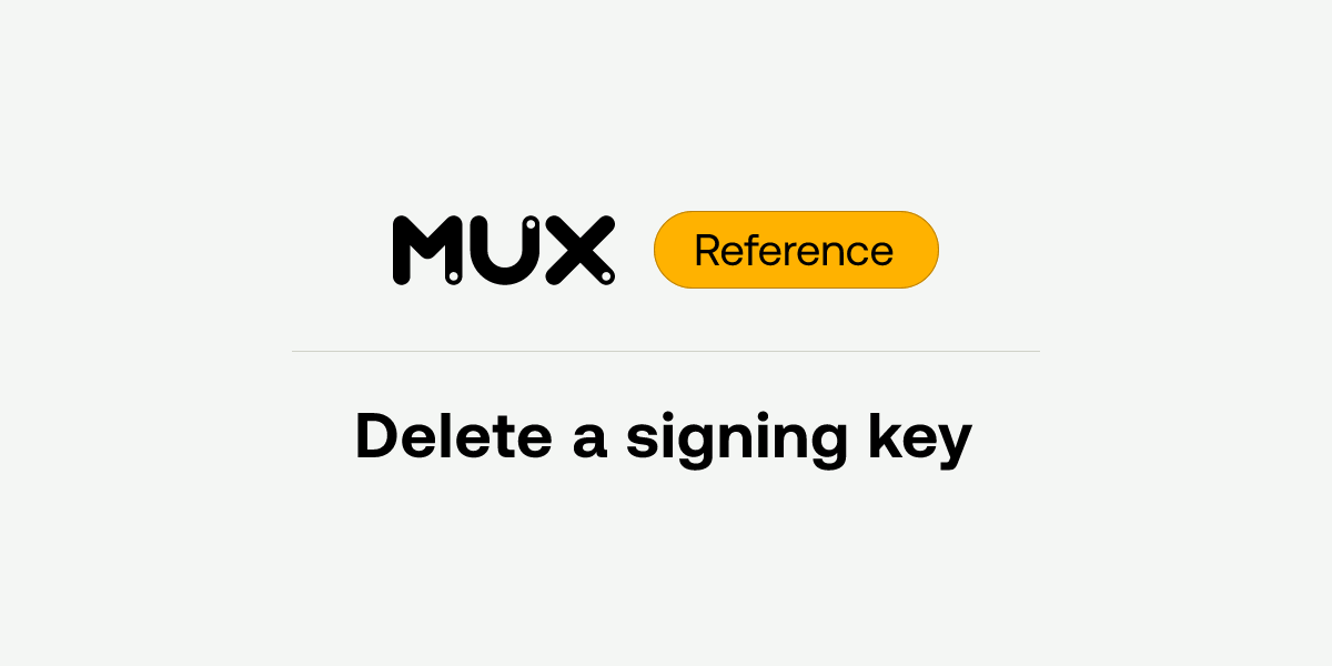 Delete a signing key | API reference