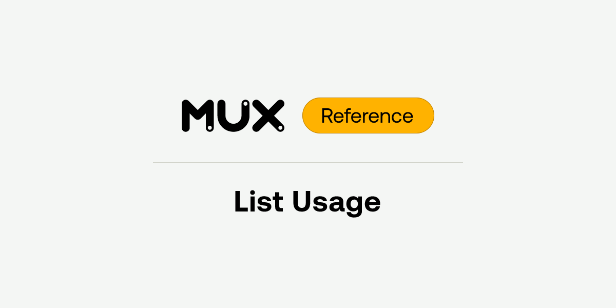 List Usage | API reference
