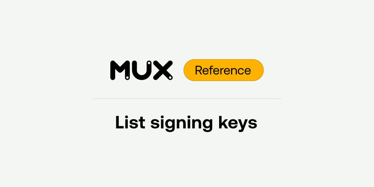 List signing keys | API reference