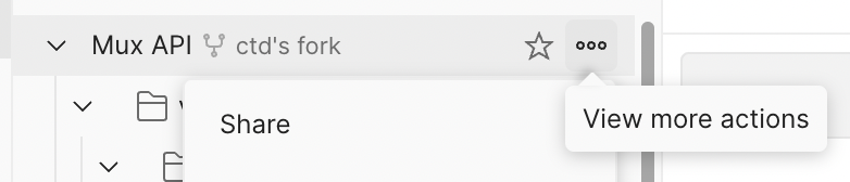 Forked Postman collection's sub-menu