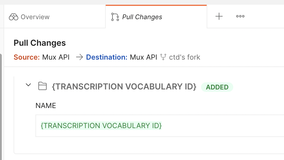 API diff when pulling changes